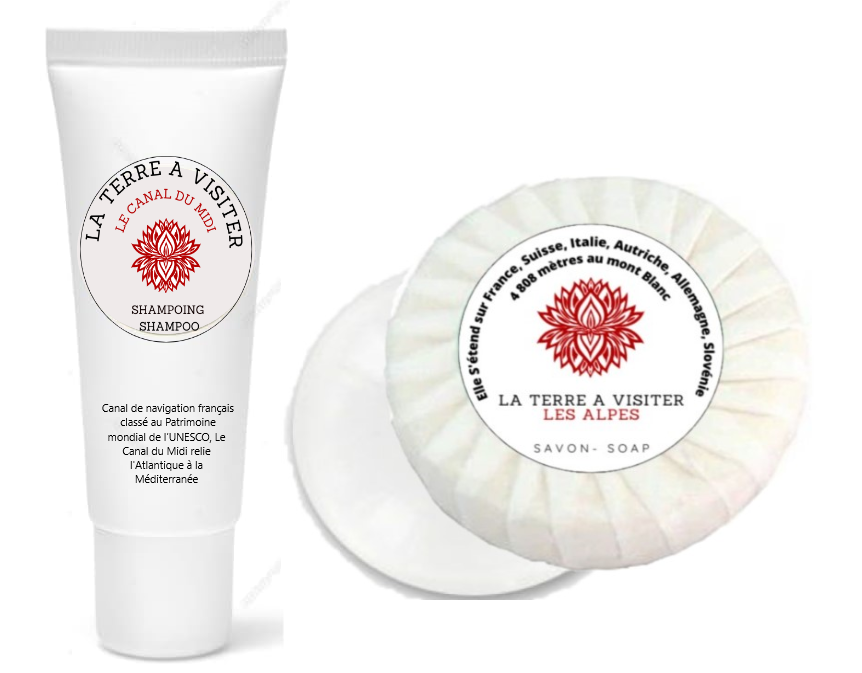 LA TERRE A VISITER - Savon 30g pour hôtellerie , sous papier plissé ecoresponsable