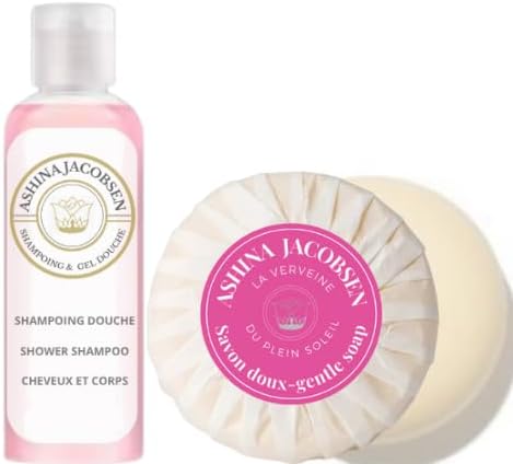 ASHINA JACOBSEN, savon 20g + Shampoing 30ml , Set de courtoisie