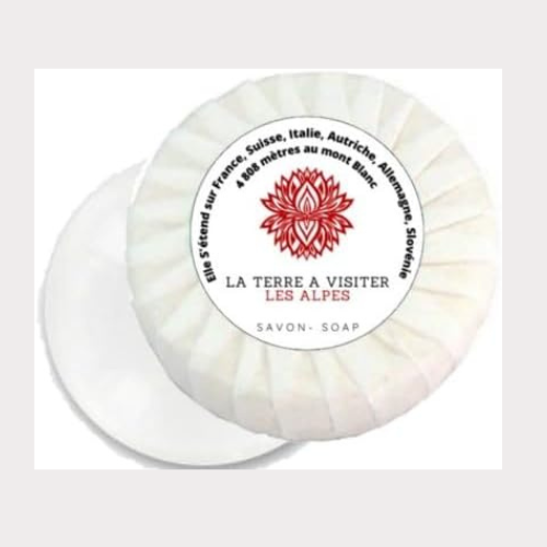 LA TERRE A VISITER - Savon 30g  pour hôtellerie , sous papier plissé ecoresponsable