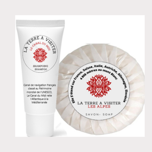 Set de courtoisie 50 Shampoings  + 50 savons  , LA TERRE A VISITER