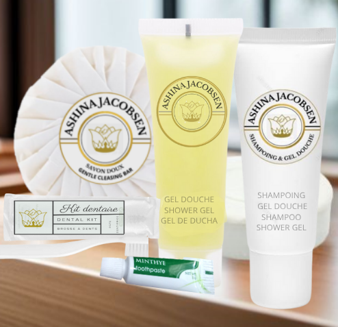 50 Kits d'accueil ASHINA JACOBSEN. (200 articles au total)